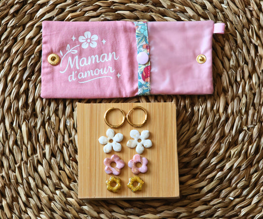 Coffret Pampilles - Maman d'amour🌸Boucles d'oreilles interchangeables