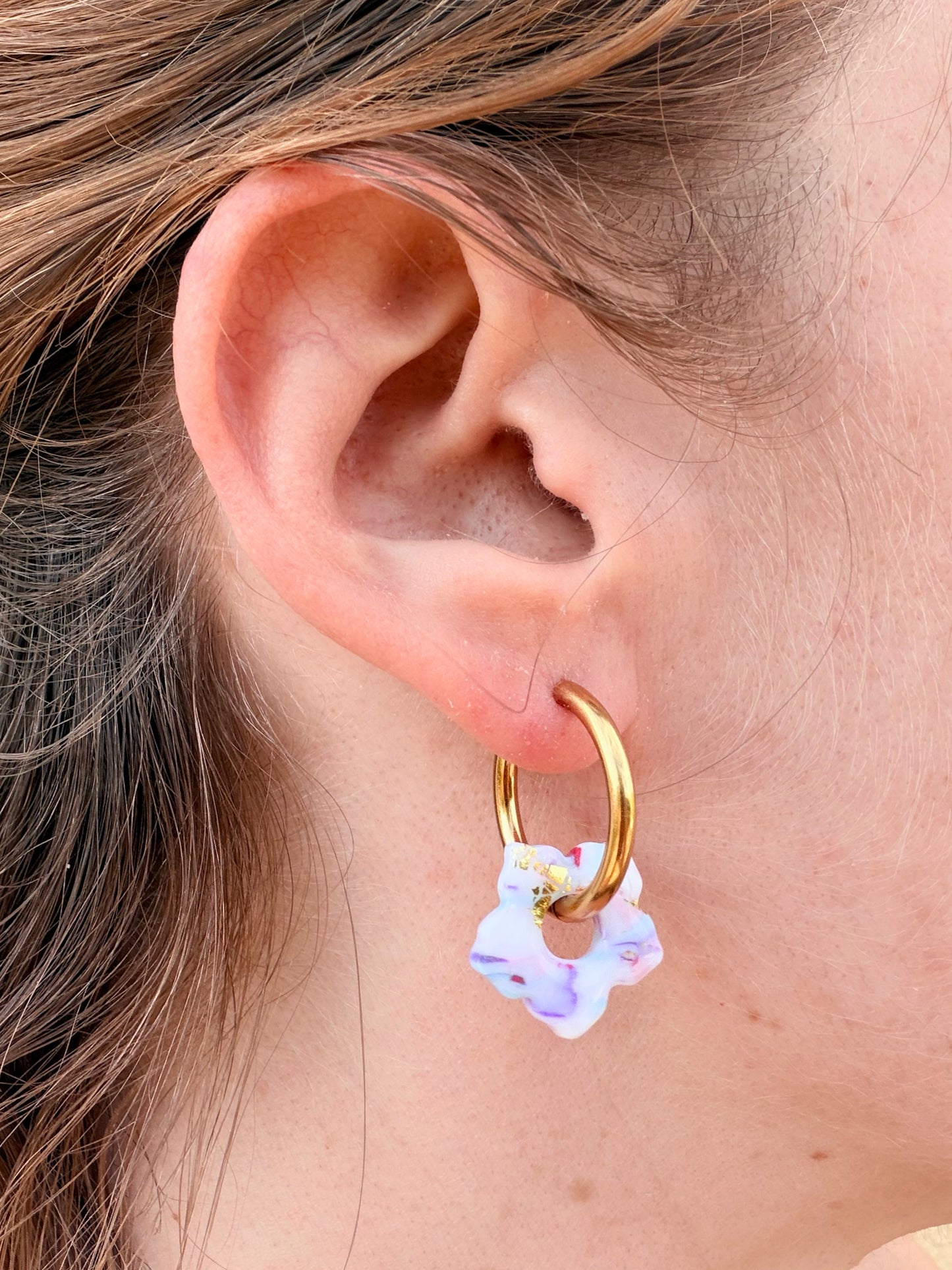 Pampilles éclat pastel – Triangle, Fleur ou Hexagone