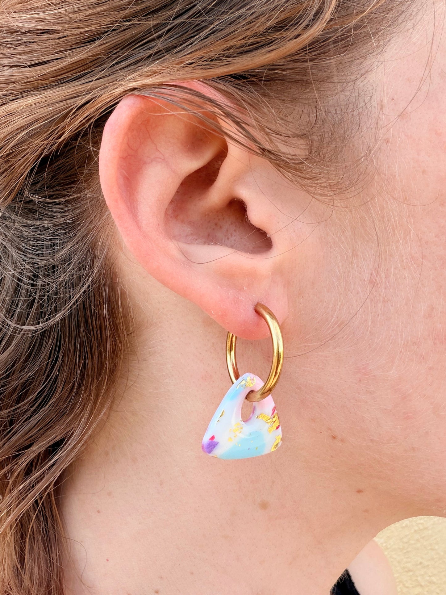 Pampilles éclat pastel – Triangle, Fleur ou Hexagone