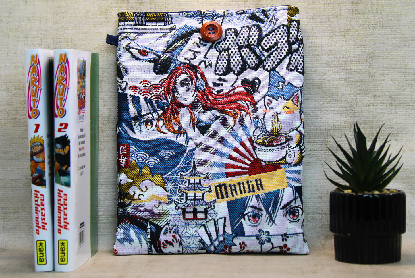 Pochette manga 17-22cm - Jacquard OEKO-TEX - Fait main