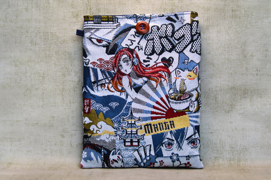 Pochette manga 17-22cm - Jacquard OEKO-TEX - Fait main